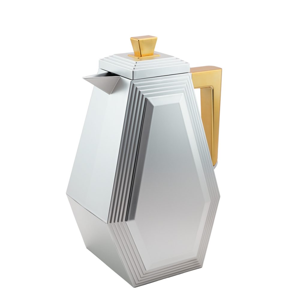 Geometric Tea & Coffee Vacuum Flask Set 2Pcs 1.4L Silver - 016 02