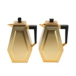 Geometric Tea & Coffee Vacuum Flask Set 2Pcs 1.4L Gold - 017 01