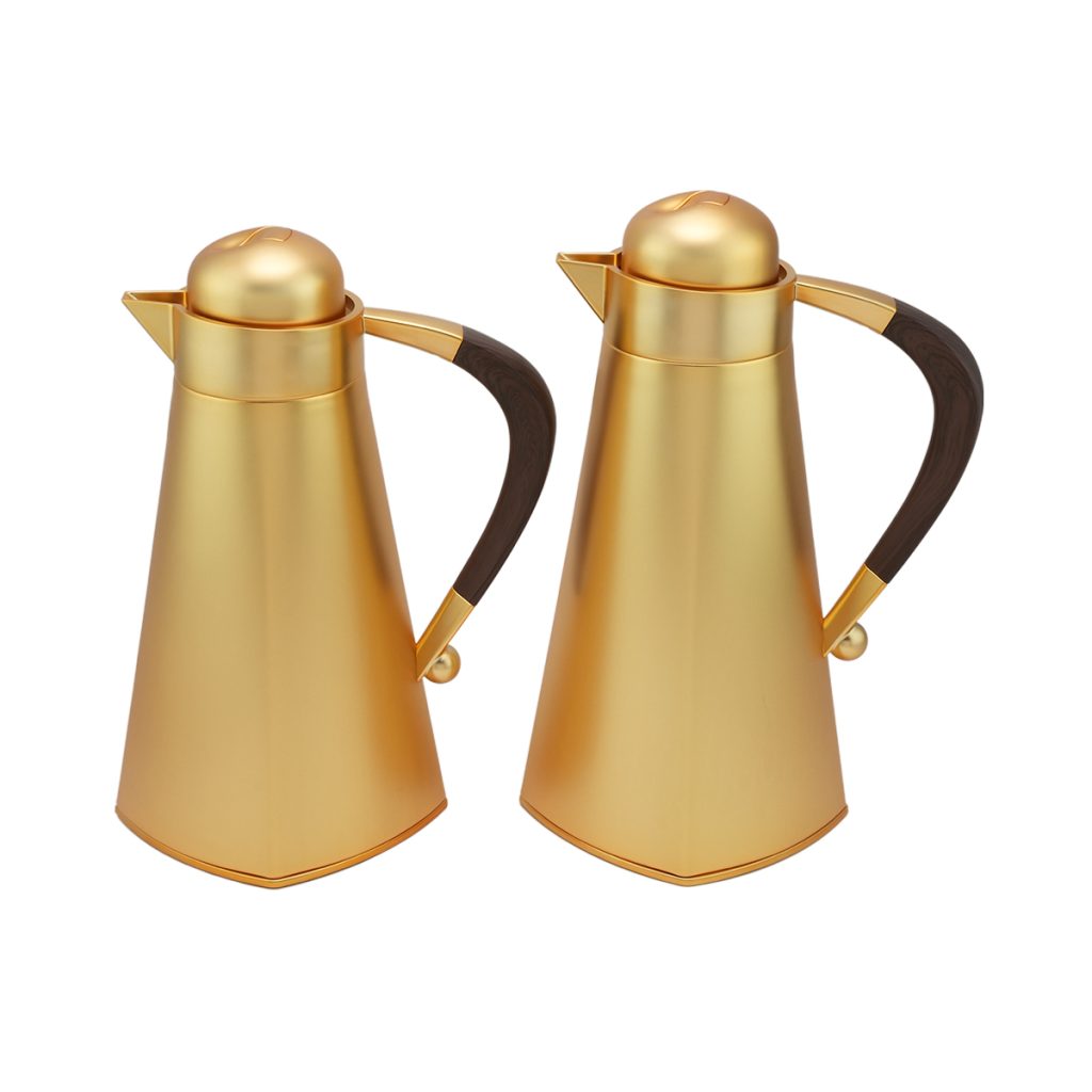Modern Tea & Coffee Vacuum Flask Set 2Pcs 1.75L Gold Mat - 019 01