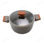12 Pcs Granite Non-Stick Cookware Set Brown Accent — view 3