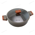 12 Pcs Granite Non-Stick Cookware Set Brown Accent — view 5