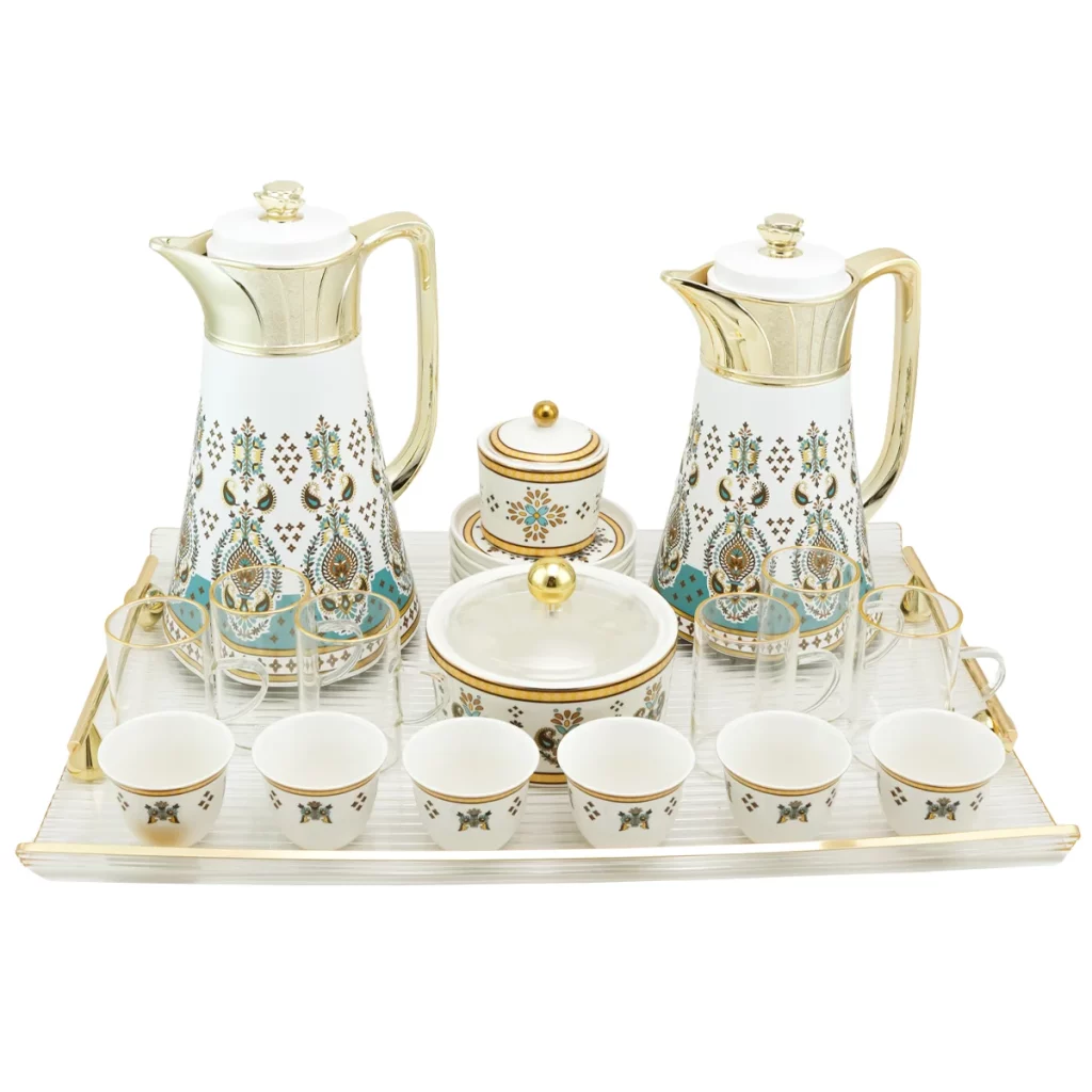 Arabic Tea & Coffee Gift Set 23 Pcs with Tray