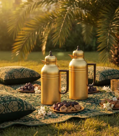 Tea & Coffee Vacuum Flask Set 2Pcs 1.75L – Gold Mat — Outdoor Adventures