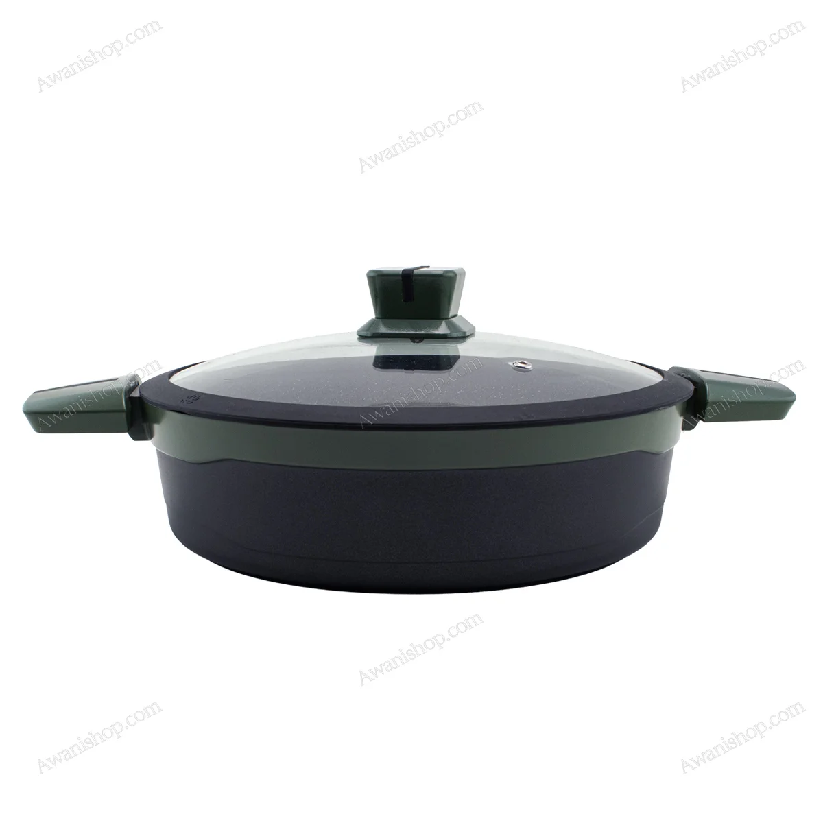 Granite Non-Stick Low Casserole 28 cm Olive Green Granite Non-Stick Low Casserole 28 cm Olive Green