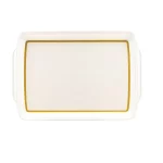 Melamine Serving Tray White Gold