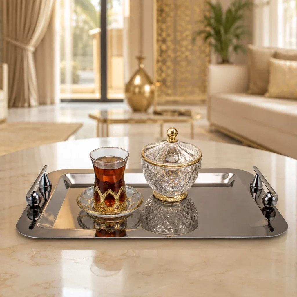 Modern Luxury Stainless Steel Serving Tray — view 2