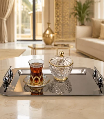 Modern Luxury Stainless Steel Serving Tray — view 2