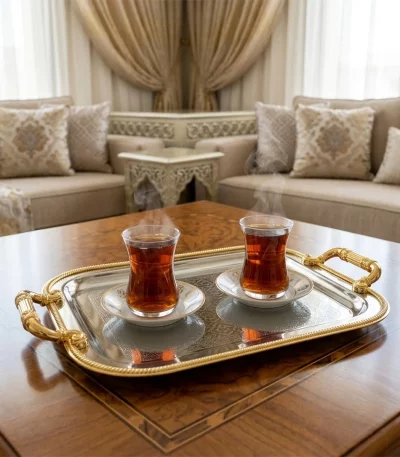 Stainless Steel Rectangle 3 Pieces Tray Set — view 2