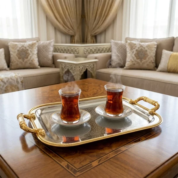 Stainless Steel Rectangle 3 Pieces Tray Set — view 2