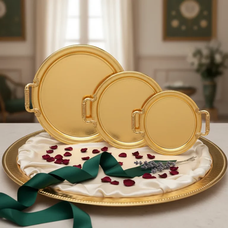 Stainless Steel Round 3 Pieces Tray Set — Cultural Celebrations