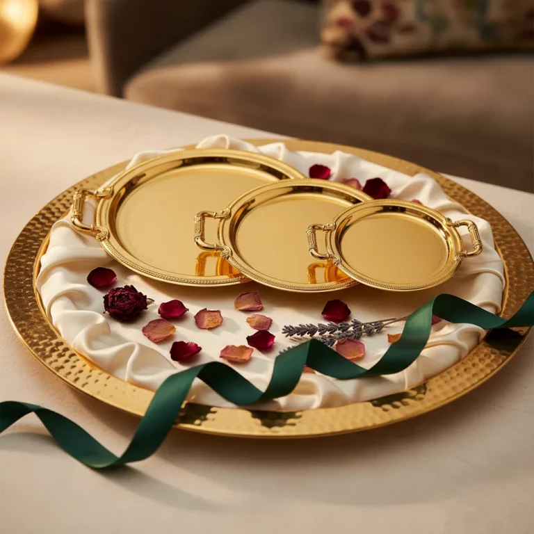 Stainless Steel Round 3 Pieces Tray Set — Gifting Occasions