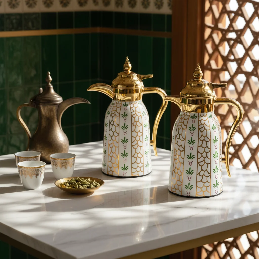 Traditional Arabic Flask Set 2Pcs 2L — Tea and Coffee Enthusiasts