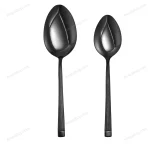 38-Piece Stainless Steel Cutlery Set with Stand – Dark Ribbed — view 3