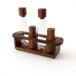 Billi 5-Piece Oil, Vinegar, Salt and Pepper Cruet Set with Stand