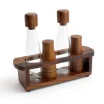 Billi 5-Piece Oil, Vinegar, Salt and Pepper Cruet Set with Stand — view 3