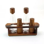 Billi 5-Piece Oil, Vinegar, Salt and Pepper Cruet Set with Stand — view 6