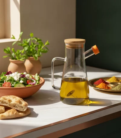 Borosilicate Glass Oil and Vinegar Dispenser Cruet — Gourmet Cooking Experience