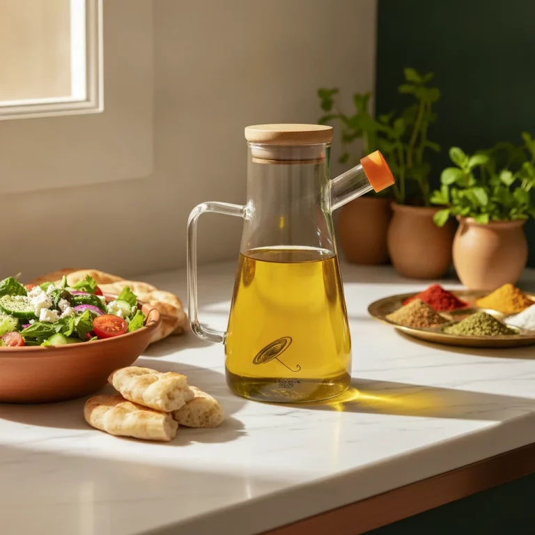 Borosilicate Glass Oil and Vinegar Dispenser Cruet — Stylish Dining Table Addition