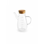 Borosilicate Glass Oil Dispenser Cruet with Bamboo Lid