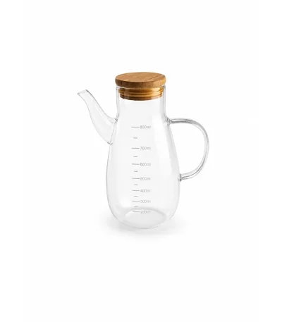 Borosilicate Glass Oil Dispenser Cruet with Bamboo Lid
