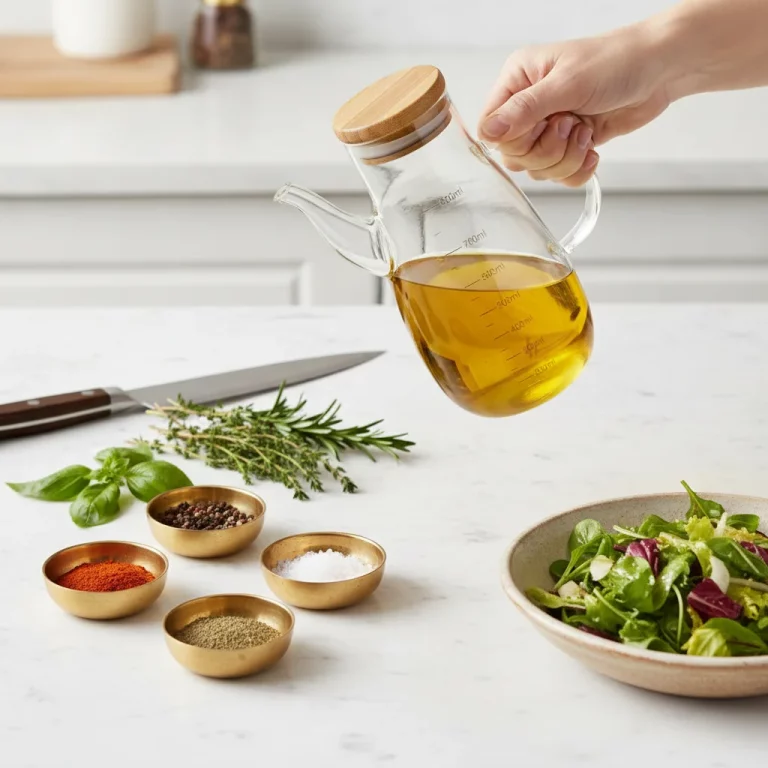 Borosilicate Glass Oil Dispenser Cruet with Bamboo Lid — Professional Chefs