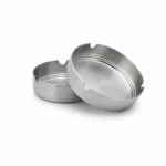 Brushed Metal Round Ashtray — view 2