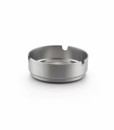 Brushed Metal Round Ashtray