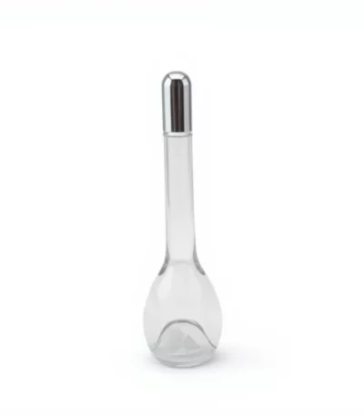 Clear Glass Oil and Vinegar Bottle with Silver Cap