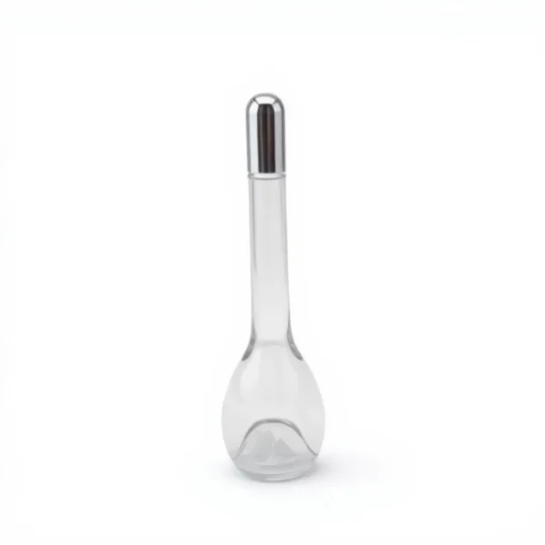 Clear Glass Oil and Vinegar Bottle with Silver Cap