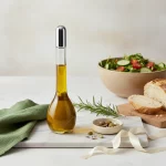 Clear Glass Oil and Vinegar Bottle with Silver Cap — Gourmet gift seekers