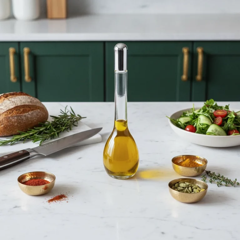 Clear Glass Oil and Vinegar Bottle with Silver Cap — Home cooks and chefs