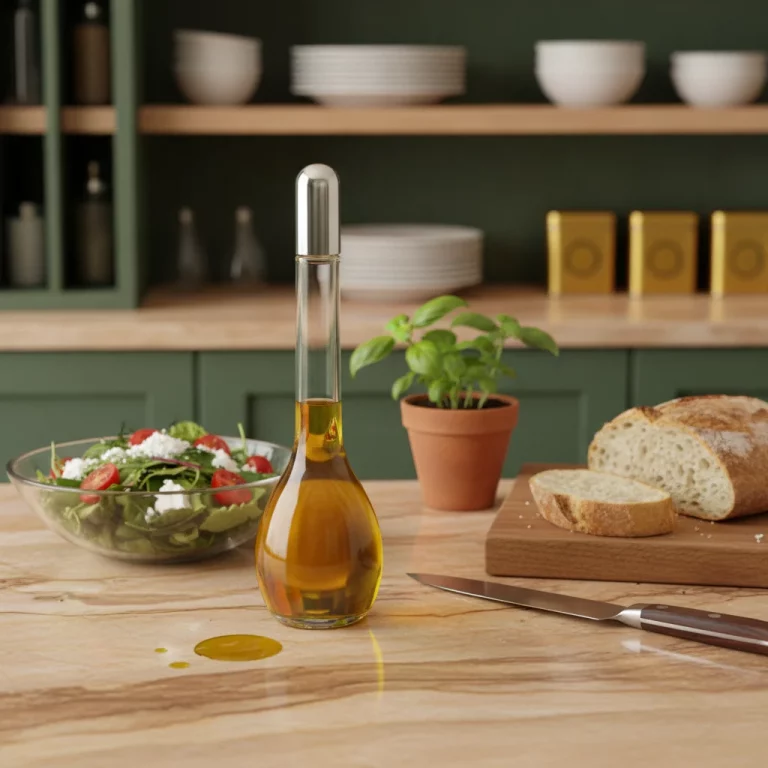 Clear Glass Oil and Vinegar Bottle with Silver Cap — Organized living