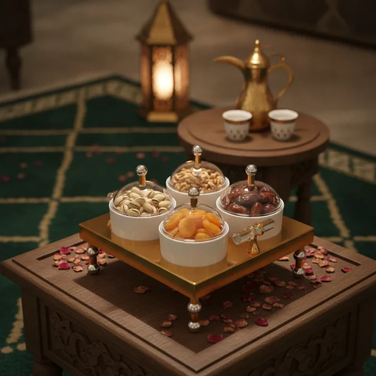 4-Compartment Nuts and Sweets Server — Festive Celebration Centerpiece