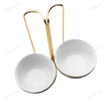 Decorative Serving Stand with Two Ceramic Bowls — view 2