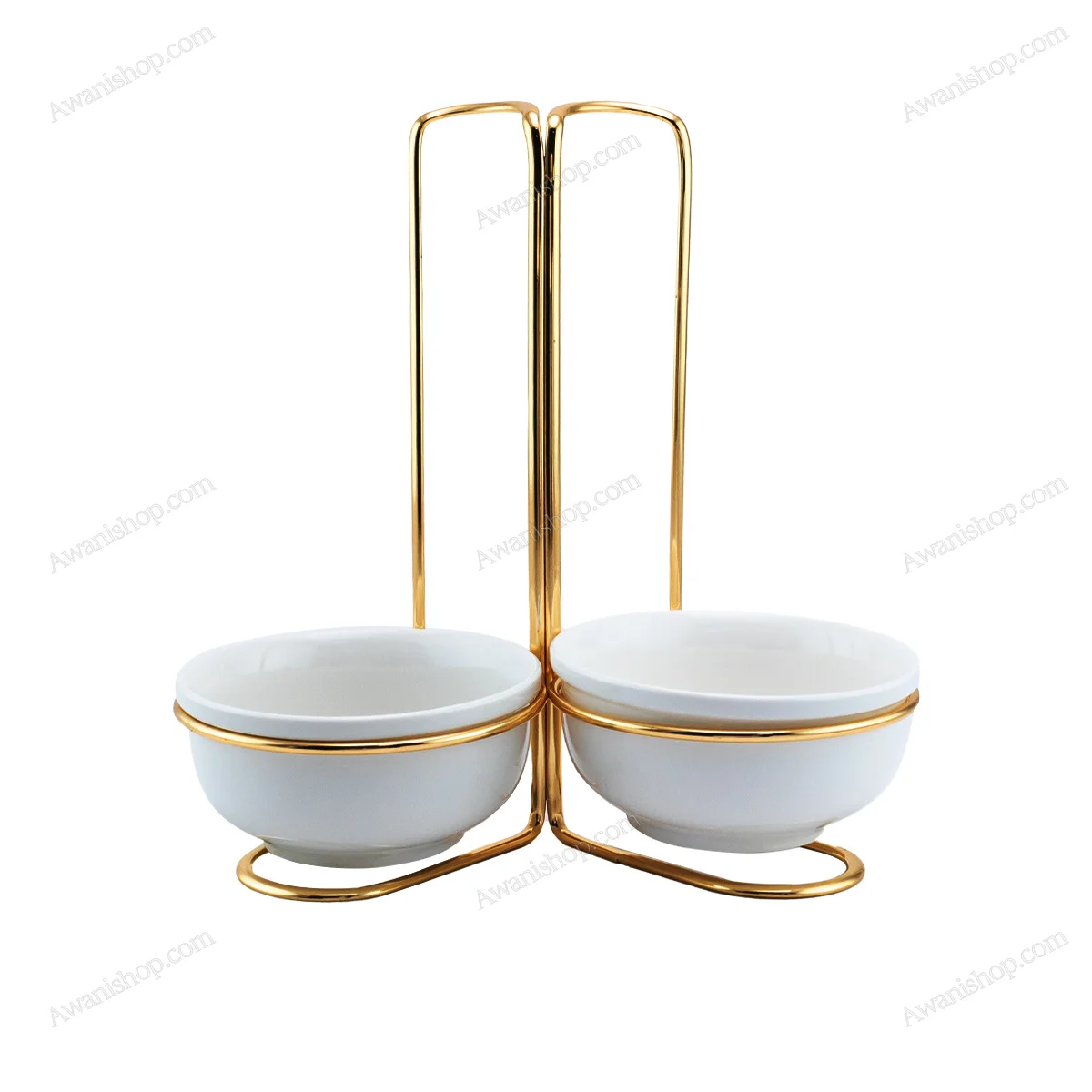 Decorative Serving Stand with Two Ceramic Bowls Decorative Serving Stand with Two Ceramic Bowls