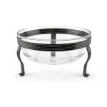 Glass Salad Bowl with Decorative Stand and Serving Spoon — view 2