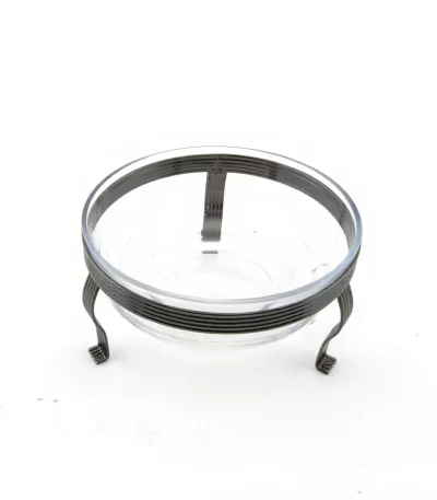 Glass Salad Bowl with Decorative Stand and Serving Spoon