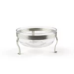 Glass Salad Bowl with Decorative Stand and Serving Spoon — view 6