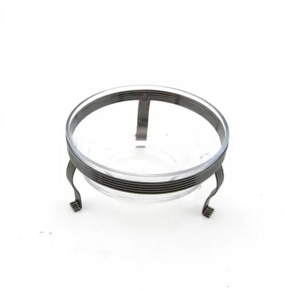 Glass Salad Bowl with Decorative Stand and Serving Spoon