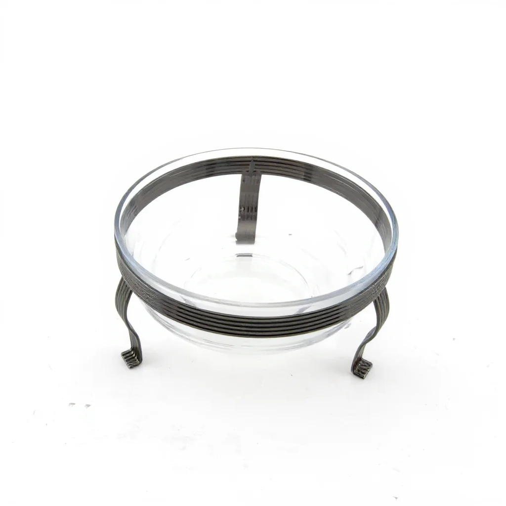 Glass Salad Bowl with Decorative Stand and Serving Spoon