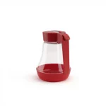 Glass Sugar Dispenser with Red Lid — view 2