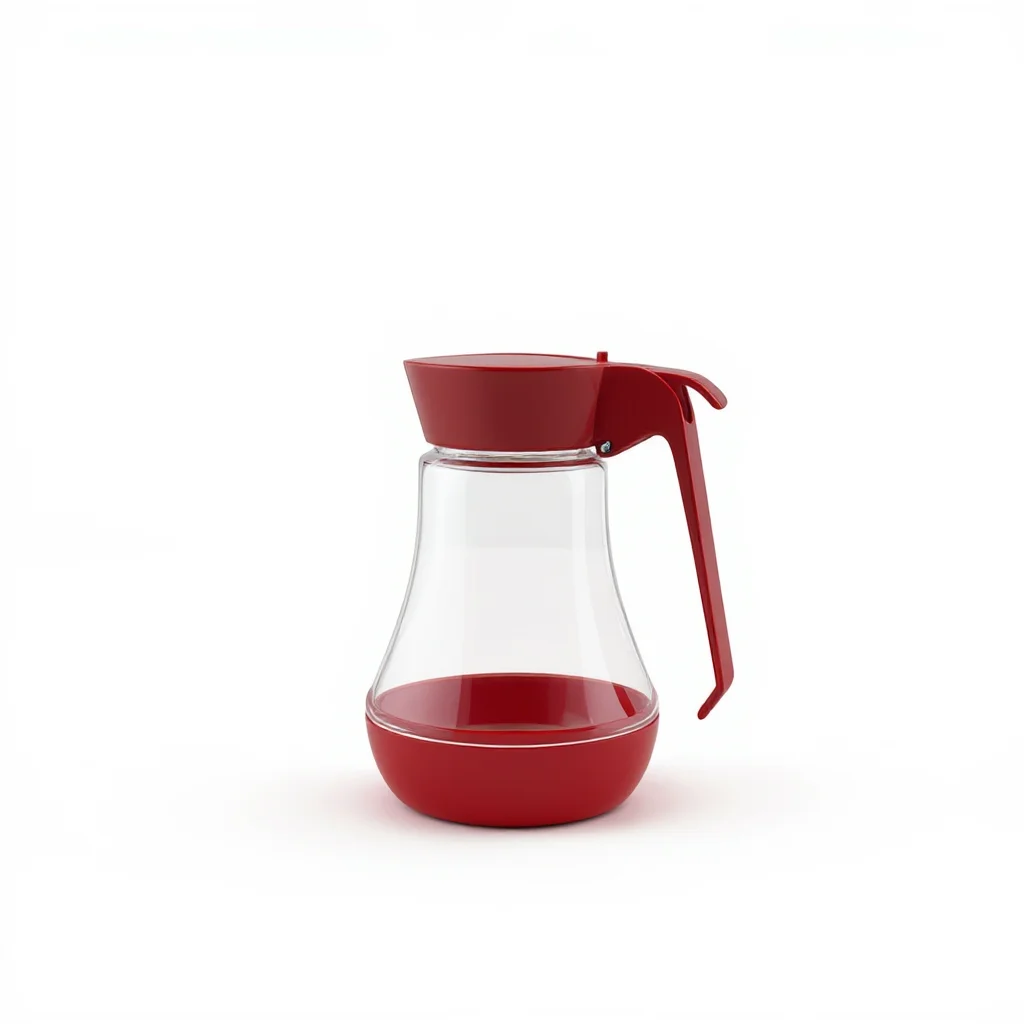 Glass Sugar Dispenser with Red Lid