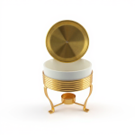 Round Ceramic Food Warmer – Gold