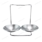 Gold Steel Serving Stand with Two Steel Bowls