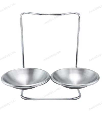 Gold Steel Serving Stand with Two Steel Bowls