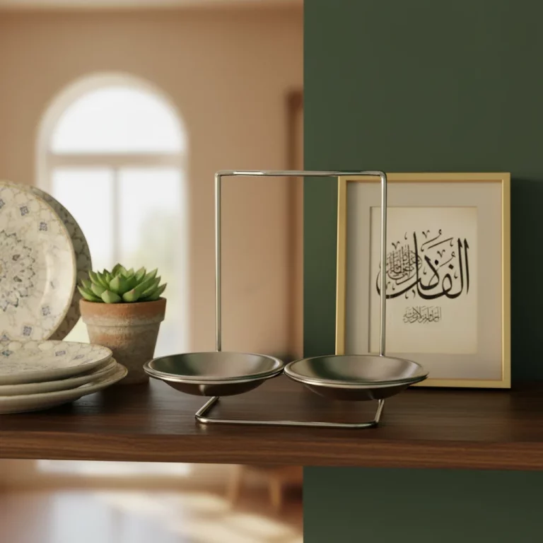 Gold Steel Serving Stand with Two Steel Bowls — Artful Home Décor Accent