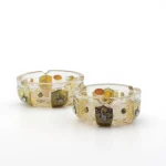 Gold Toned Crystal-Cut Glass Ashtray — view 2