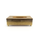Hammered Metal Tissue Box & Waste Bin Set — view 2