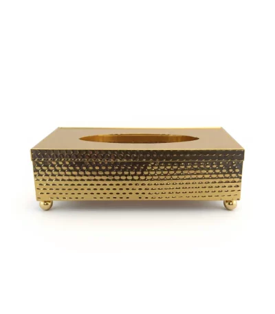 Hammered Metal Tissue Box & Waste Bin Set — view 2