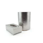 Hammered Metal Tissue Box & Waste Bin Set — view 6